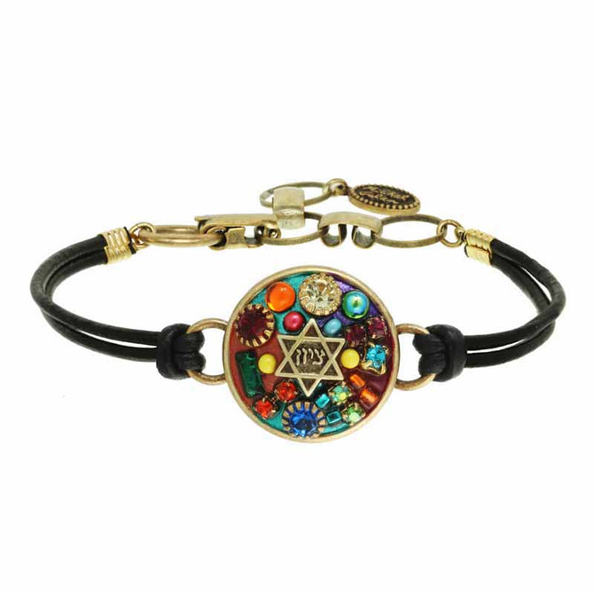 Michal Golan Multi Colors Stone Zion Star of david Bracelets