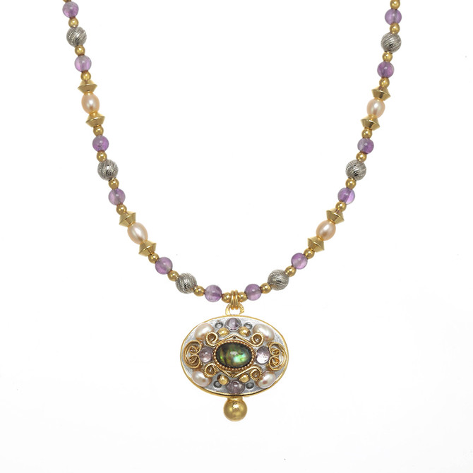 Michal Golan Amethyst Oval Necklace