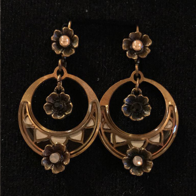 Michal Negrin Girly Swirly Flower Earrings