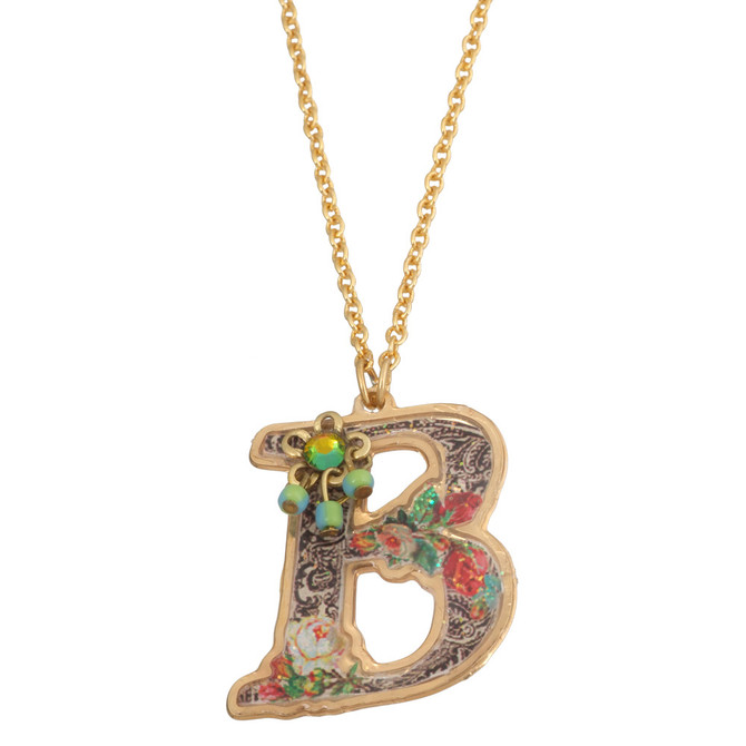 Michal Negrin Initial B 24K Gold Plated Necklace Michal Negrin Initial B 24K Gold Plated Necklace