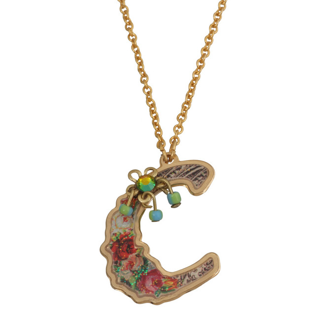 Michal Negrin Initial C 24K Gold Plated Necklace