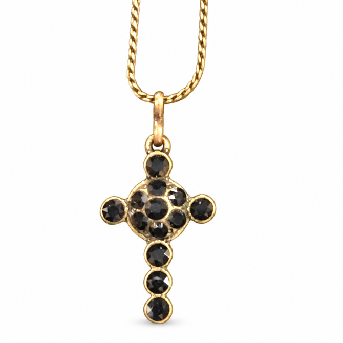 Michal Negrin Crystals Small Cross Necklace