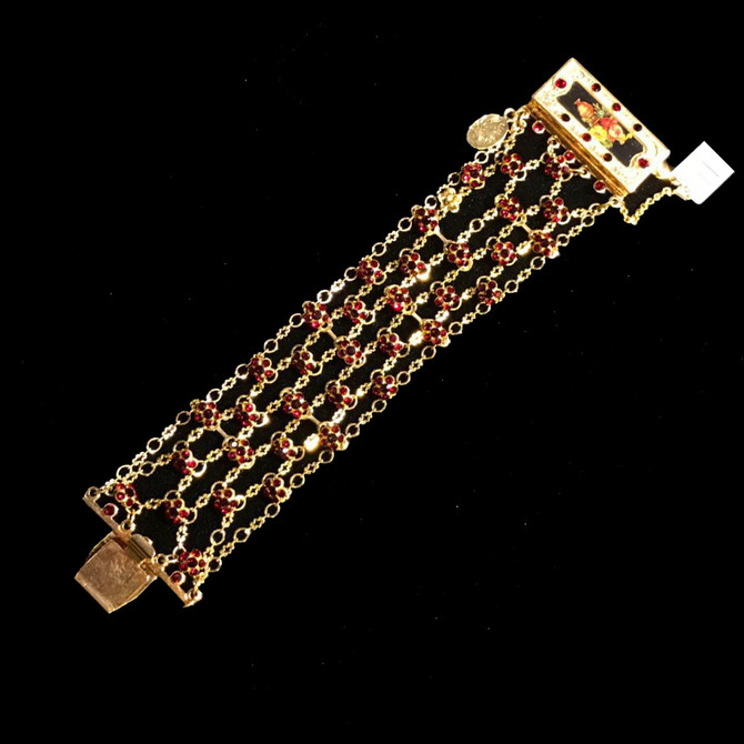 Michal Negrin Shimmering 24 Karat Gold Plated Rose Bracelet