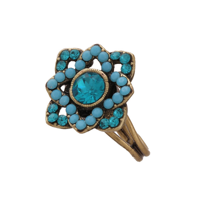 Michal Negrin Aqua Chakra Flower Ring