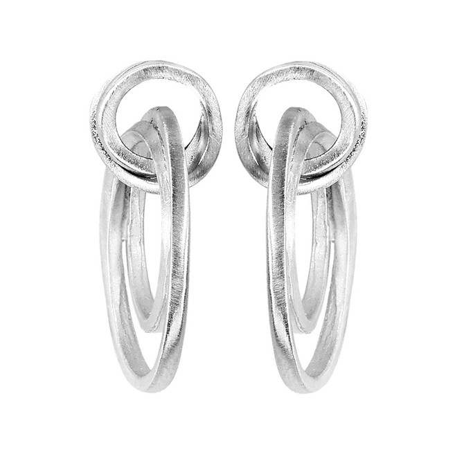 Joidart Lorna Large Post Silver Earrings