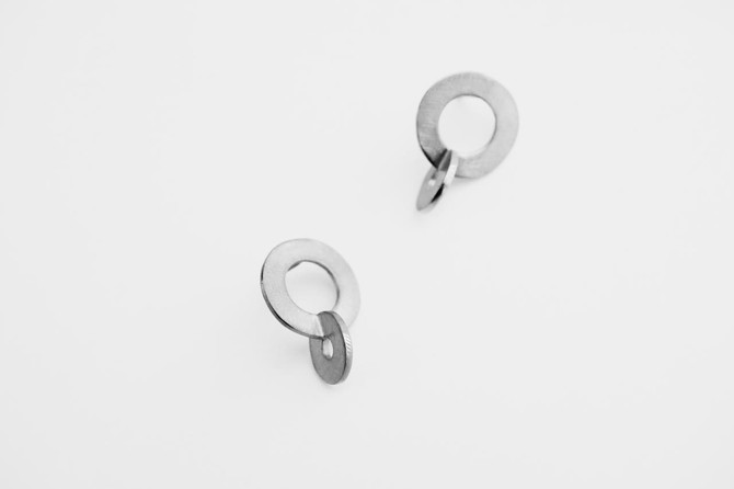 Joidart Cercles Stud Silver Earrings