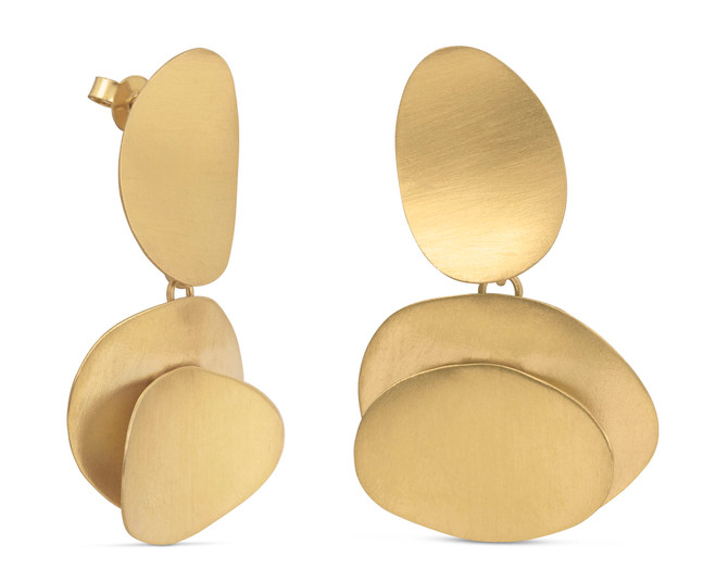 Joidart Magnolia Double Gold Earrings