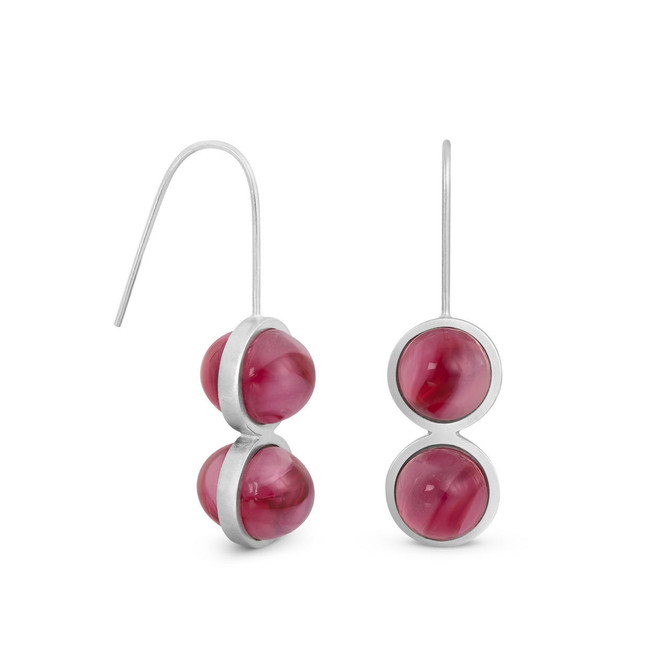 Joidart Anais Wire Red Silver Earrings