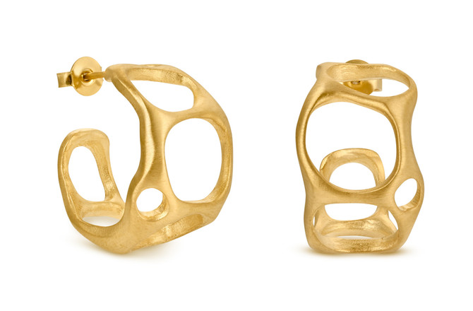 Joidart Forge Double Hoop Gold Earrings