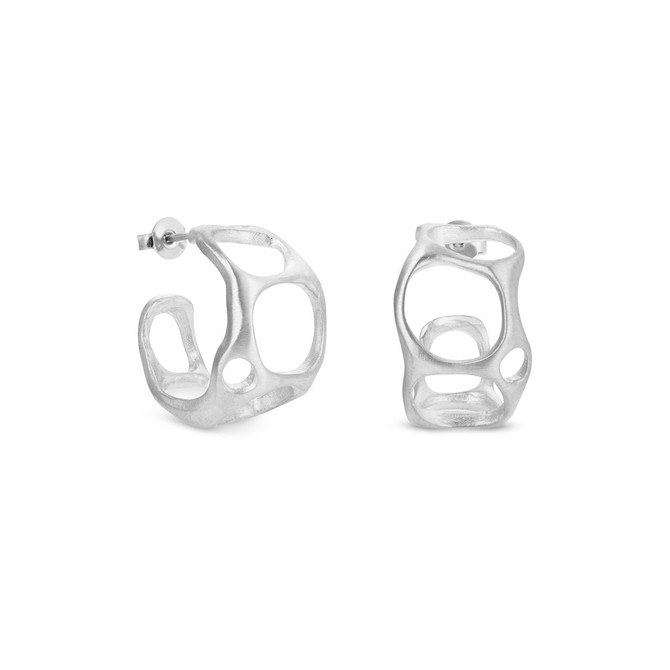 Joidart Forge Double Hoop Silver Earrings