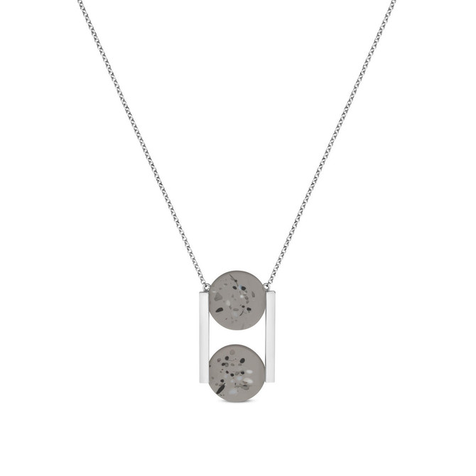 Joidart Terrazzo Double Pendant Grey Silver