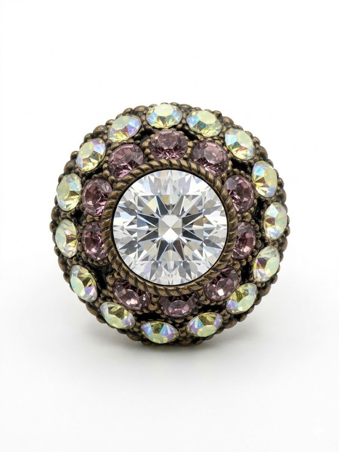 Michal Negrin Majestic Violet Aura Medallion Ring