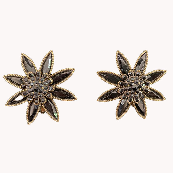 Michal Negrin The Crystal Blooms Clip On Earrings