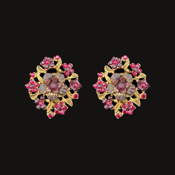 Michal Negrin Crystals Clip On Happy Day Earrings