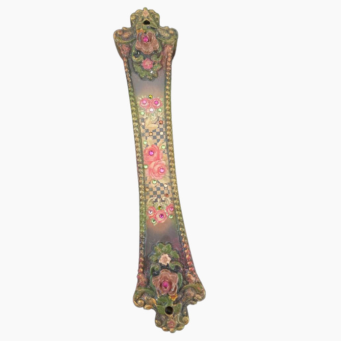 Michal Negrin Victorian Rose Flowers Mezuzah