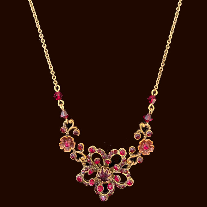 Michal Negrin Antique Shine Red Necklace