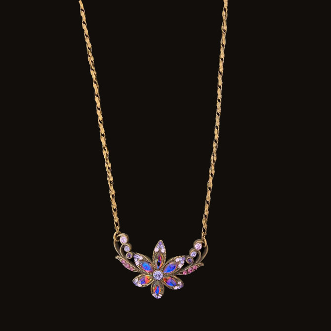 Michal Negrin Pretty In Jewels Violet Flower Necklace