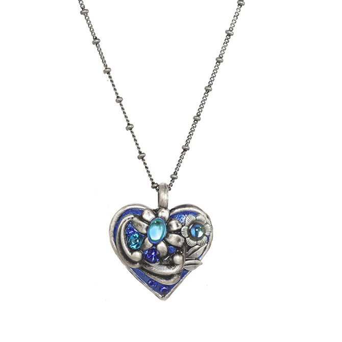 Michal Golan Cerulean Heart to Heart Necklace