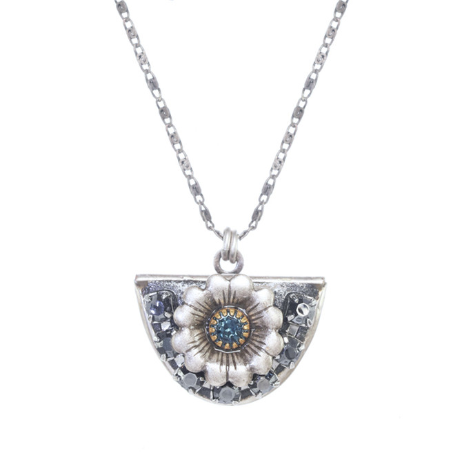 Michal Golan Blue Frost Half Moon Necklace