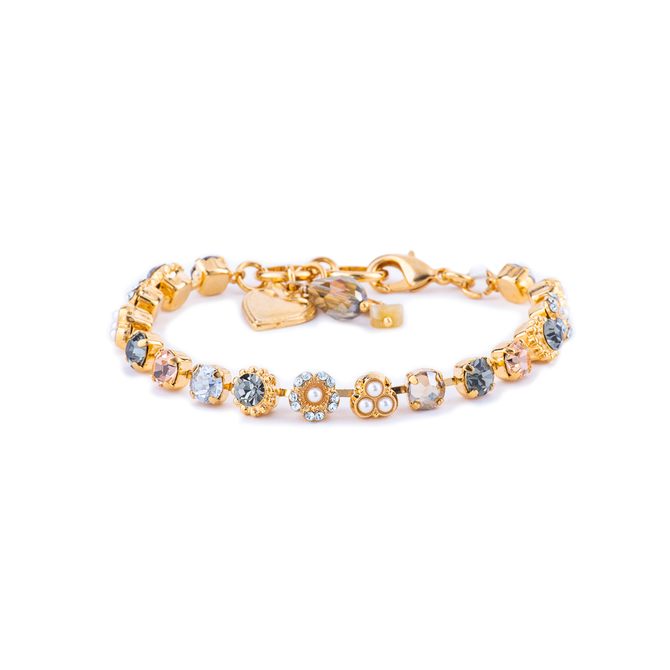 Mariana Petite Cluster and Flower Bracelet in Earl Grey