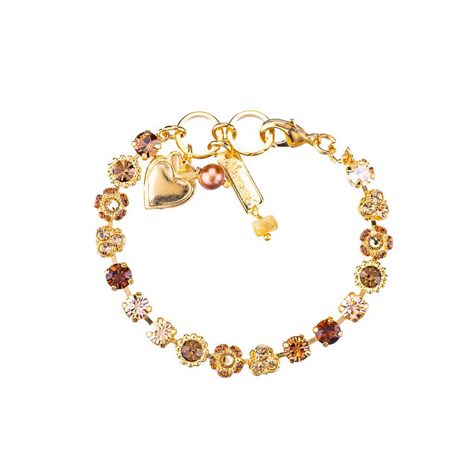 Mariana Petite Cluster and Flower Bracelet in Chai