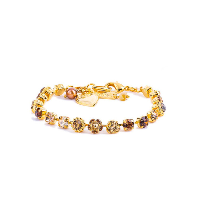 Mariana Petite Cluster and Flower Bracelet in Chai