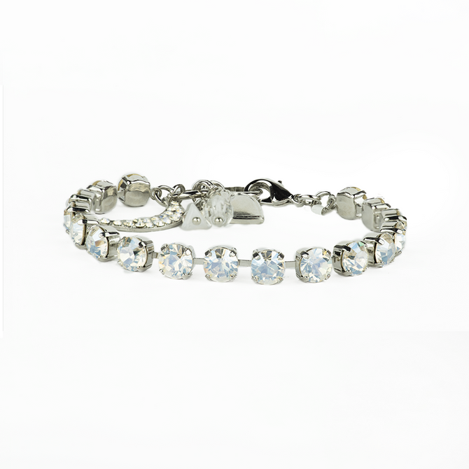 Mariana Petite Bracelet with Crystal Encrusted Moon Dangle in Crystal Moonlight