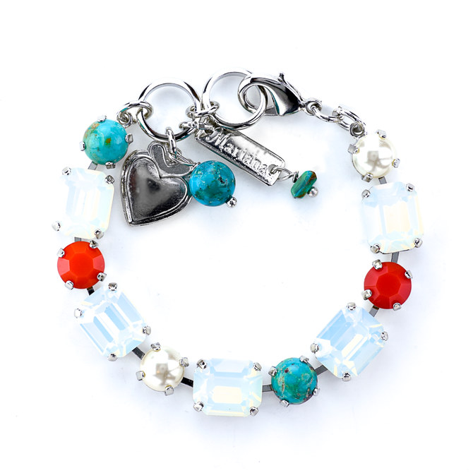 Mariana Emerald Cut and Round Bracelet in Happiness Turquoise