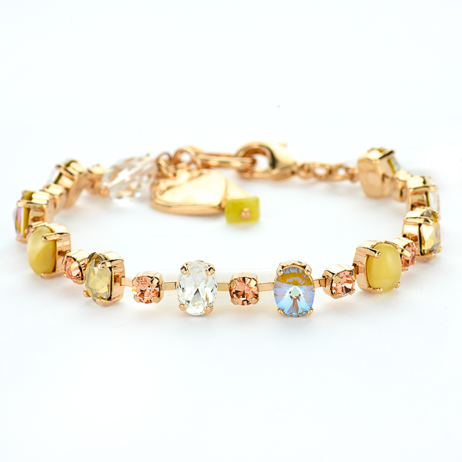 Mariana Alternating Oval and Round Stone Bracelet in Peace