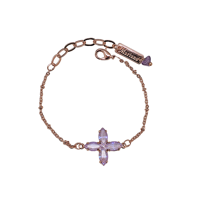 Mariana Marquise Cross Chain Bracelet in Sun Kissed Lavender
