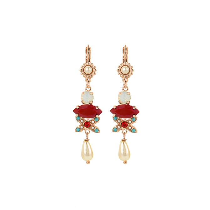 Mariana Marquise Long Dangle Leverback Earrings in Happiness