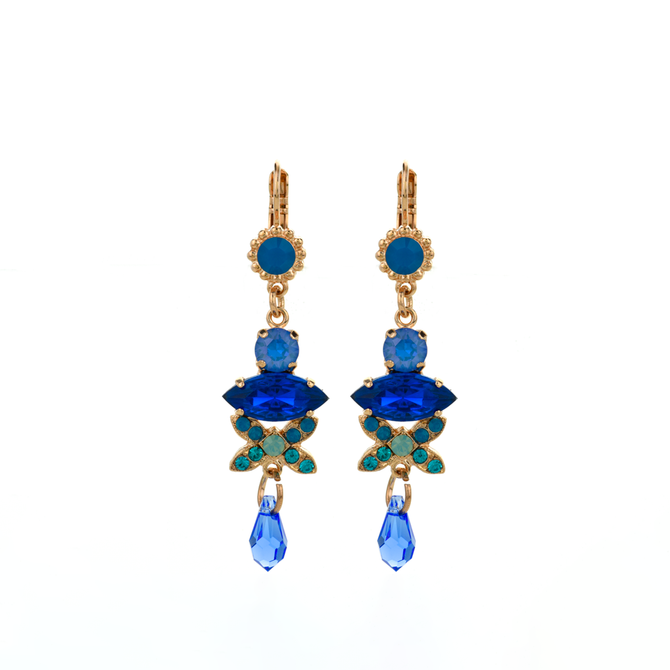 Mariana Marquise Long Dangle Leverback Earrings in Serenity