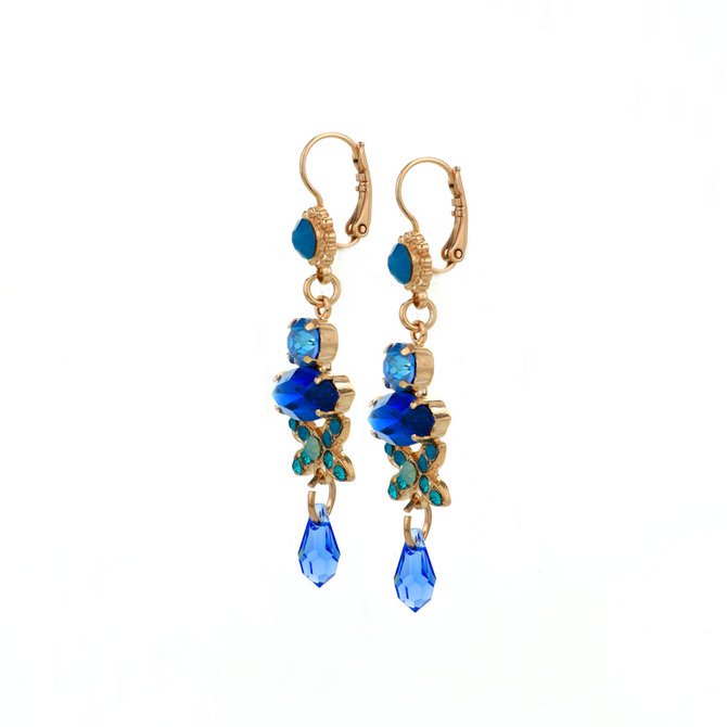 Mariana Marquise Long Dangle Leverback Earrings in Serenity