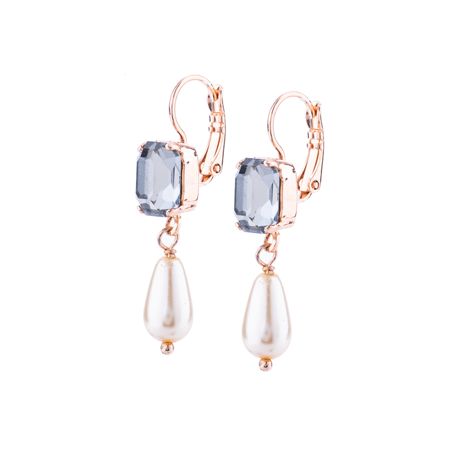 Mariana Petite Emerald Cut Leverback Earring in Earl Grey