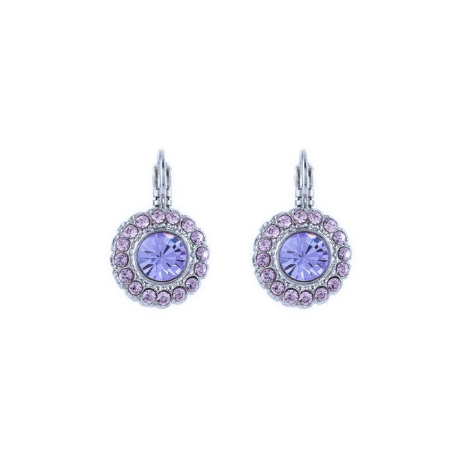Mariana Halo Disc Leverback Earrings in Wildberry