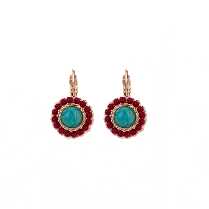 Mariana Halo Disc Leverback Earrings in Happiness Turquoise