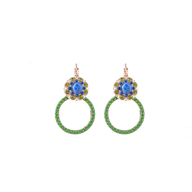 Mariana Cluster Circle Leverback Earrings in Chamomile