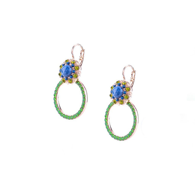 Mariana Cluster Circle Leverback Earrings in Chamomile