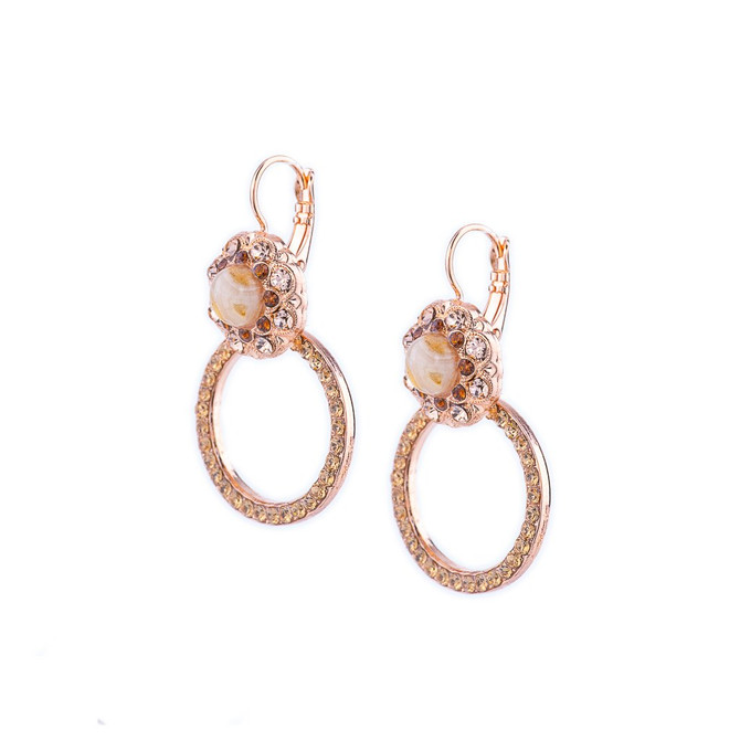 Mariana Cluster Circle Leverback Earrings in Chai