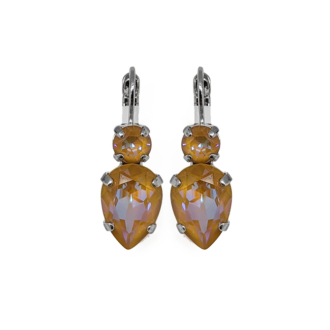 Mariana Double Round and Pear Leverback Earrings in Sun Kissed Horizon