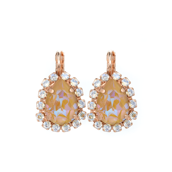 Mariana Pear Halo Leverback Earrings in Peace