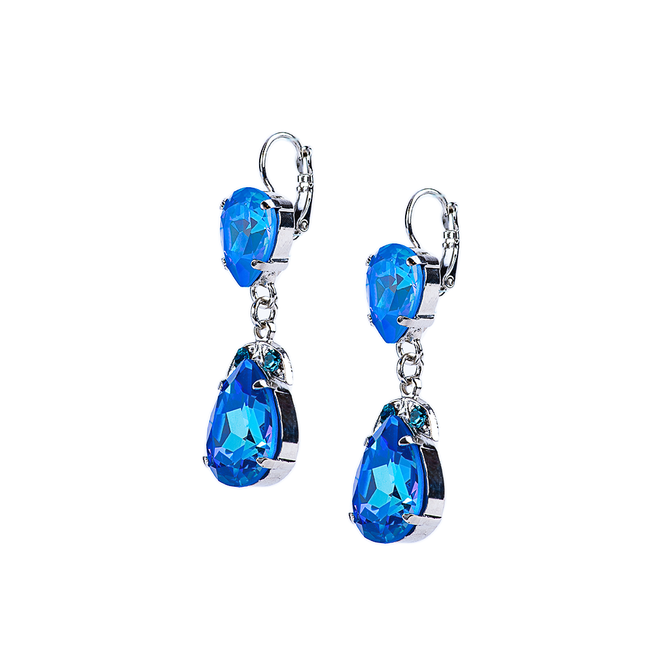 Mariana Double Stone Pear Leverback Earrings in Sleepytime