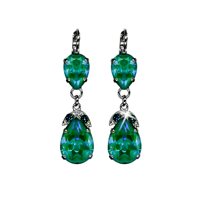 Mariana Double Stone Pear Leverback Earrings in Sun Kissed Laguna