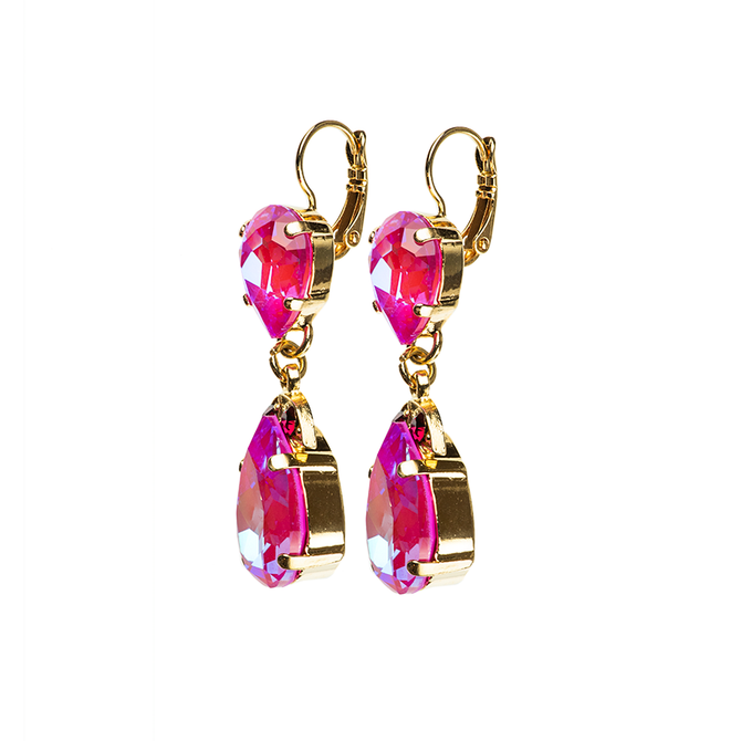 Mariana Double Stone Pear Leverback Earrings in Sun Kissed Blush