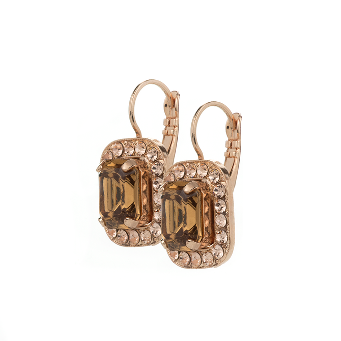 Mariana Emerald Cut Leverback Earrings in Peace