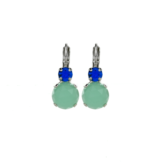 Mariana Lovable Double Stone Leverback Earrings in Serenity