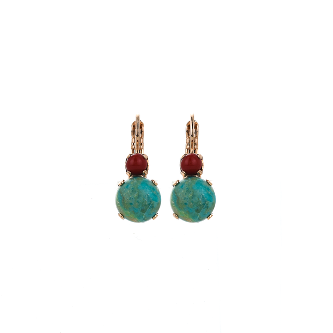 Mariana Lovable Double Stone Leverback Earrings Happiness Turquoise