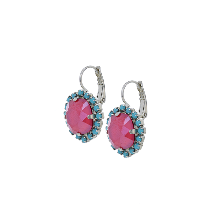Mariana Cushion Cut Cluster Leverback Earrings in Happiness