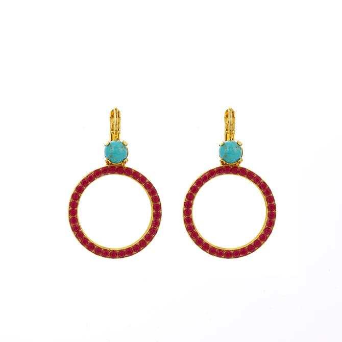 Mariana Circle Leverback Earrings in Happiness Turquoise