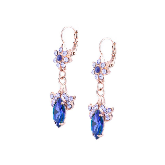 Mariana Ornate Marquise and Flower Dangle Earrings in Wildberry